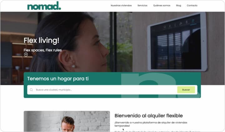 Captura de la web de Nomad